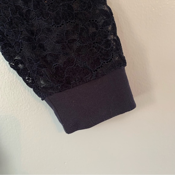 FDJ French Dressing Jeans Lace Navy Blue Hoodie Sweatshirt - Picture 2 of 11